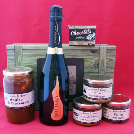 Coffret authentique apéritif pétillant, daube provençale, terrines et chocolats