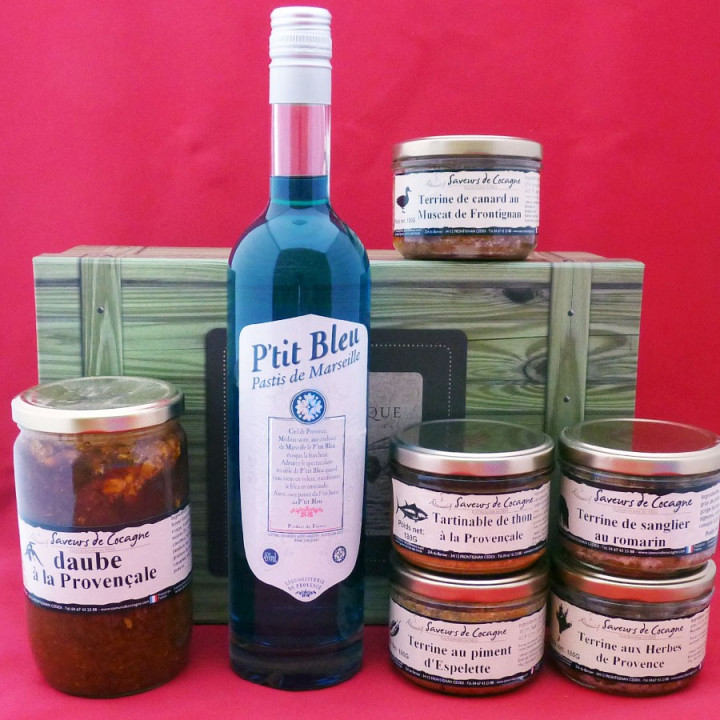 Coffret authentique "méditerranéen" et son Pastis Bleu