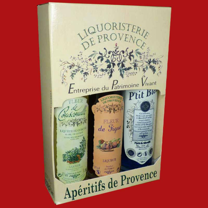 Coffret P'tit Bleu, Fleur de figue et liqueur de d'angélique 3x10cl