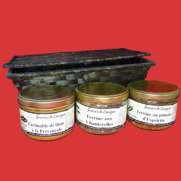 Petit panier bambou terrines variées