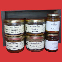 Cagette 4 terrines variées et 2 produits à toaster