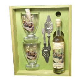 Coffret bois Libertine Originale verres et cuillères
