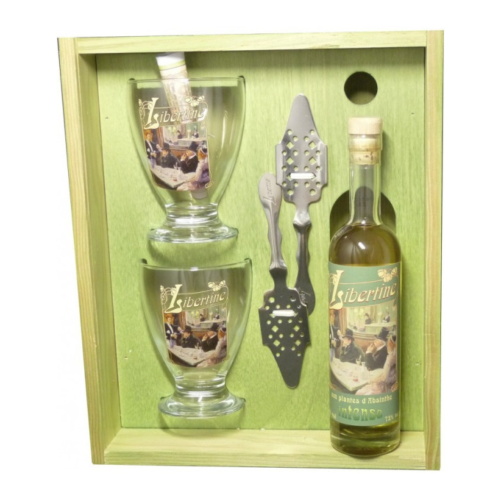 Coffret bois Libertine Intense verres et cuillères