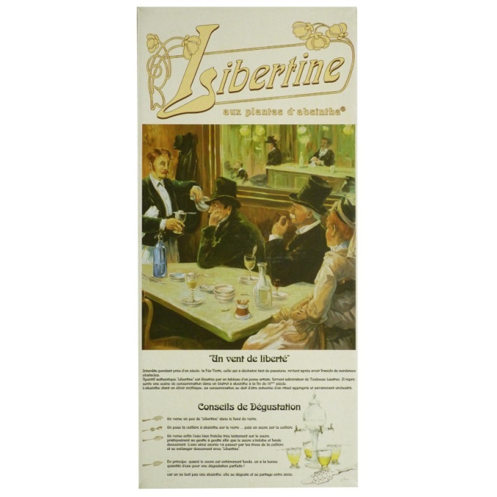 Coffret Libertine Fleur d'Absinthe 70cl verres et cuillères