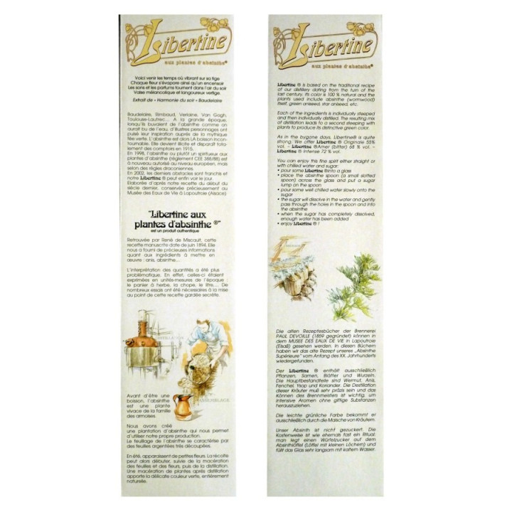 Coffret Libertine Fleur d'Absinthe 70cl verres et cuillères