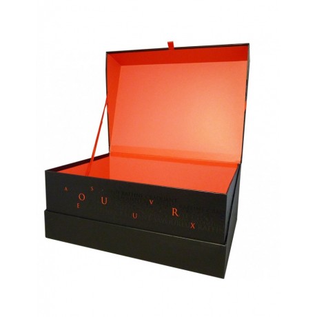 Coffret rectangle décor SAVOUREUX coloris rouge/noir