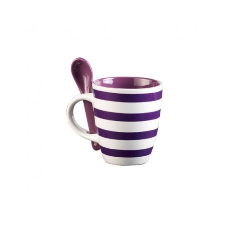 Lot de 2 mugs en céramique avec cuillères